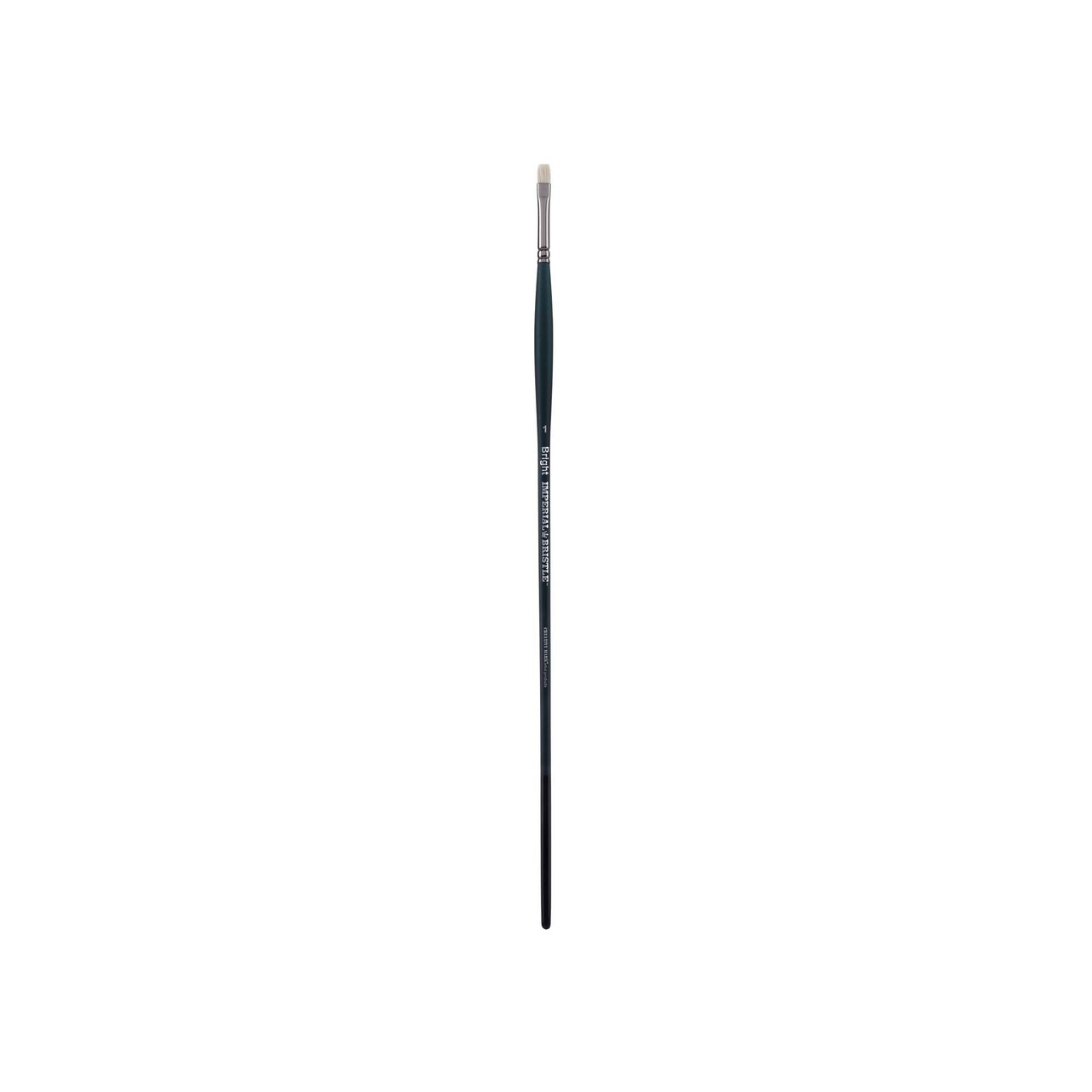Creative Mark Imperial Professional Chungking Hog Bristle Brush - Bright , Handmade Long Handle Oil Paint Brushes for Artists, Nickel-Plated Brass Ferrules, Stiff Yet Soft Natural Bristles